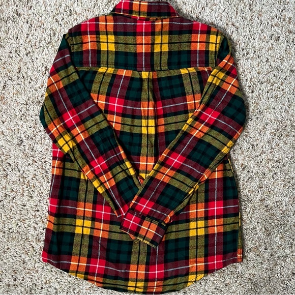 The Children’s Place Boys Plaid Flannel Shirt – Red Green Yellow, Size 10/12 - Picture 4 of 7